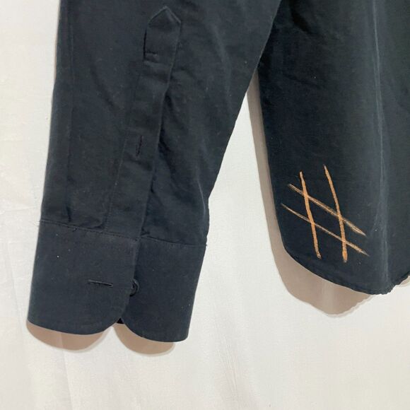 Bleach Painted Trees Landscape Upcycled UNTUCKit Long Sleeve Shirt - Picture 8 of 13